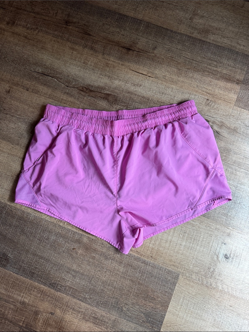 Women's Pink Athletic Shorts with Elastic Waistband
